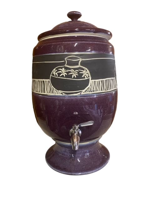 10 litre- etched vases on raspberry