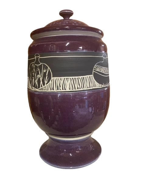 10 litre- etched vases on raspberry