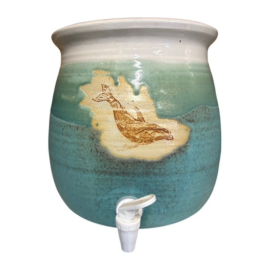 8 litre Kombucha Jar- whale on turquoise glaze