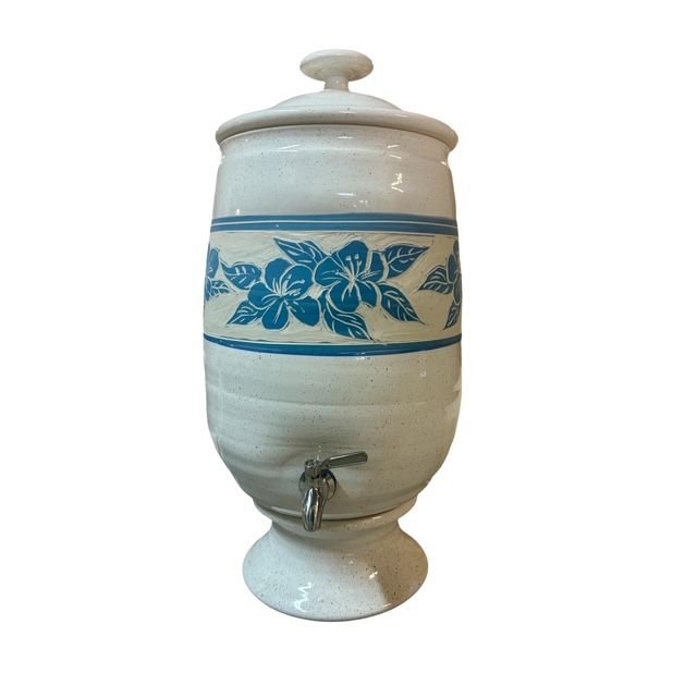 12 Litre Water Filter System - etched Flowers in granite glaze  w/ Ultra Sterasyl Filter