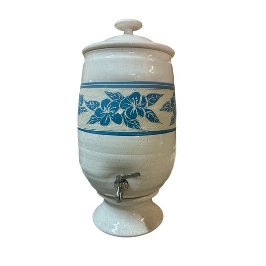 12 Litre Water Filter System - etched Flowers in granite glaze  w/ Ultra Sterasyl Filter