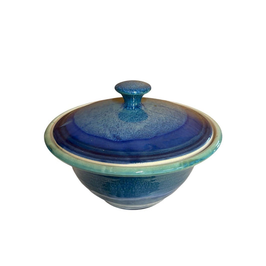 Handmade Stoneware Bread Cloche - Sapphire Blue
